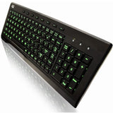 ADESSO Adesso 3-Color Illuminated Compact Multimedia Keyboard - Cable Connectivity - USB Interface Backlight On/Off, Play/Pause, Mute, Volume Down, Volume Up, Illumination Key, Adjustable Brightness, Windows...  - AKB-120EB