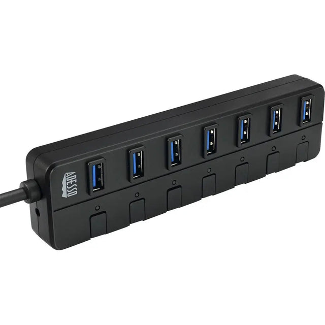 ADESSO Adesso 7-ports USB 3.0 Hub with 5V2A Power Adaptor - USB - External - 7 USB Port(s) - 7 USB 3.0 Port(s) - PC, Mac - AUH-3070P