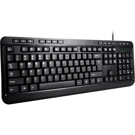 ADESSO Adesso AKB-132 - Spill-Resistant Multimedia Desktop Keyboard (PS/2) - Cable Connectivity - PS/2 Interface - 104 Key Media Player, Volume Down, Volume Up, Mute, Play/Pause, Previous Track, Next Track, ...  - AKB-132PB