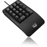 ADESSO Adesso Antimicrobial Waterproof Numeric Keypad with Wrist Rest Support - Cable Connectivity - USB Interface - 18 Key - MAC - Windows, Mac OS - Membrane Keyswitch - Black - AKB-618UB