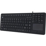 ADESSO Adesso Antimicrobial Waterproof Touchpad Keyboard - Cable Connectivity - USB Interface - 108 Key Windows Key Hot Key(s) - English (US) - MAC - TouchPad - PC, Mac OS, iOS, Windows - Membrane Keyswitch ...  - AKB-270UB