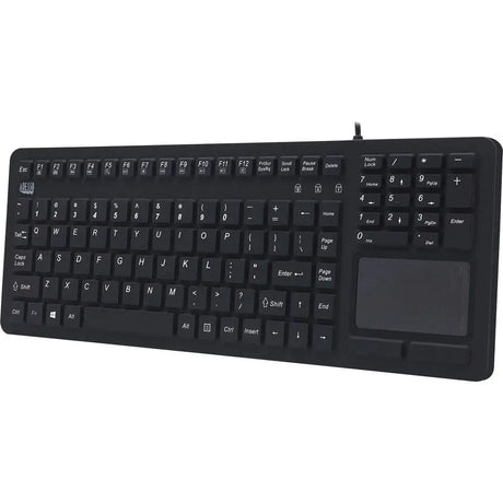 ADESSO Adesso Antimicrobial Waterproof Touchpad Keyboard - Cable Connectivity - USB Interface - 108 Key Windows Key Hot Key(s) - English (US) - MAC - TouchPad - PC, Mac OS, iOS, Windows - Membrane Keyswitch ...  - AKB-270UB