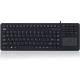 ADESSO Adesso Antimicrobial Waterproof Touchpad Keyboard - Cable Connectivity - USB Interface - 108 Key Windows Key Hot Key(s) - English (US) - MAC - TouchPad - PC, Mac OS, iOS, Windows - Membrane Keyswitch ...  - AKB-270UB