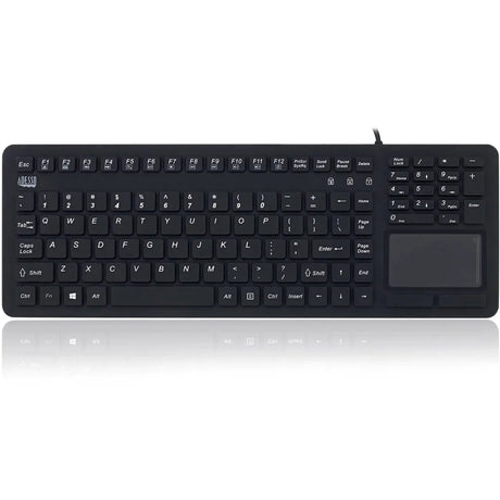 ADESSO Adesso Antimicrobial Waterproof Touchpad Keyboard - Cable Connectivity - USB Interface - 108 Key Windows Key Hot Key(s) - English (US) - MAC - TouchPad - PC, Mac OS, iOS, Windows - Membrane Keyswitch ...  - AKB-270UB
