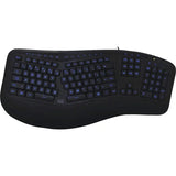 ADESSO Adesso Color Illuminated Ergonomic Keyboard - Cable Connectivity - USB Interface - 105 Key Media Player, Internet, Multimedia, Play/Pause, Stop, Previous Track, Next Track, Volume Down, Volume Up, Mut...  - AKB-150EB