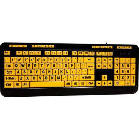 ADESSO Adesso Luminous 4X Large Print Multimedia Desktop Keyboard - Cable Connectivity - USB Interface - 122 Key Previous Track, Home, Email, Favourites, Volume Down, Volume Up, Search, Back, Forward, Play/P...  - AKB-132UY