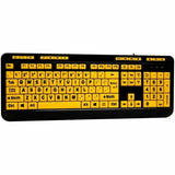 ADESSO Adesso Luminous 4X Large Print Multimedia Desktop Keyboard - Cable Connectivity - USB Interface - 122 Key Previous Track, Home, Email, Favourites, Volume Down, Volume Up, Search, Back, Forward, Play/P...  - AKB-132UY