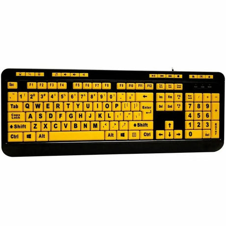 ADESSO Adesso Luminous 4X Large Print Multimedia Desktop Keyboard - Cable Connectivity - USB Interface - 122 Key Previous Track, Home, Email, Favourites, Volume Down, Volume Up, Search, Back, Forward, Play/P...  - AKB-132UY