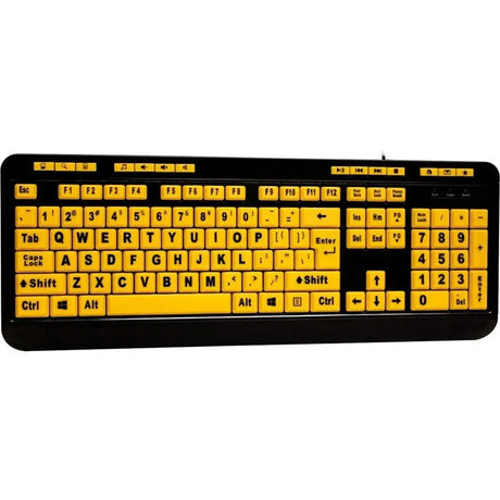 ADESSO Adesso Luminous 4X Large Print Multimedia Desktop Keyboard - Cable Connectivity - USB Interface - 122 Key Previous Track, Home, Email, Favourites, Volume Down, Volume Up, Search, Back, Forward, Play/P...  - AKB-132UY
