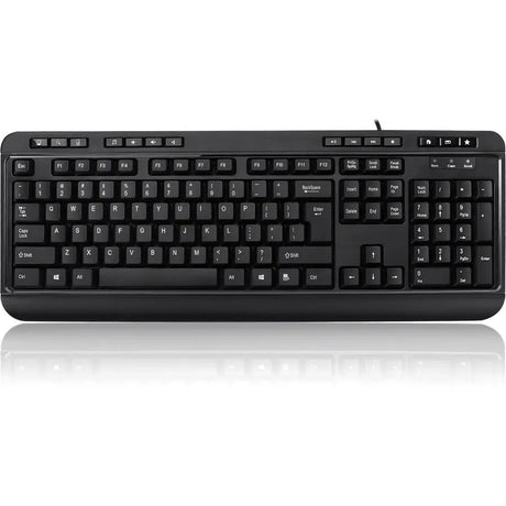 ADESSO Adesso Multimedia Desktop Keyboard with 3-Port USB Hub - Cable Connectivity - USB Interface - 104 Key Media Player, Volume Down, Volume Up, Mute, Play/Pause, Previous Track, Next Track, Stop, My Compu...  - AKB-132HB