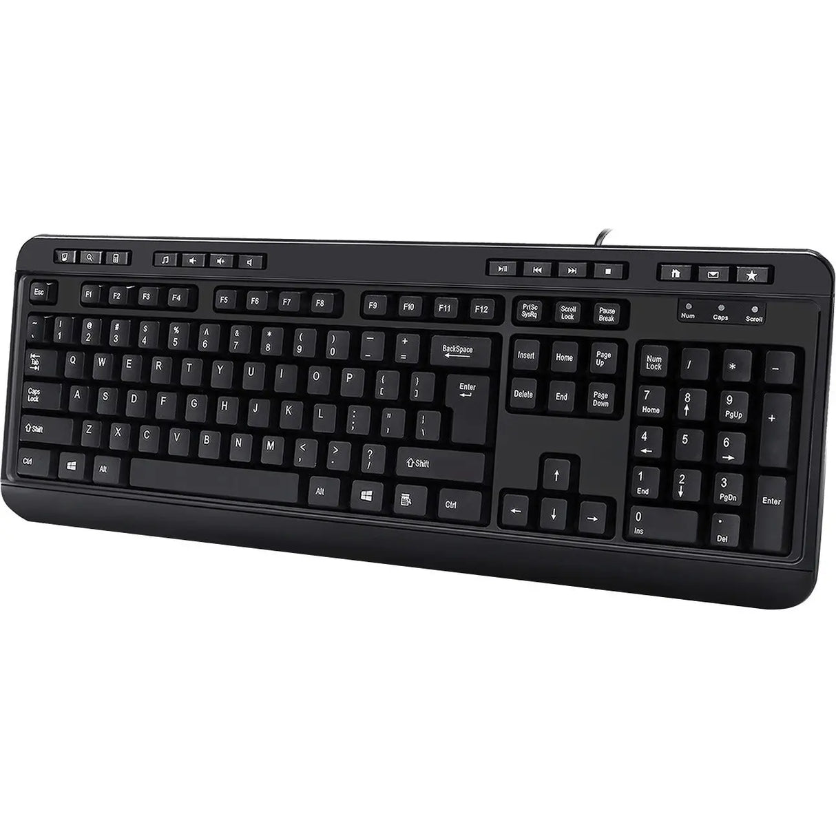 ADESSO Adesso Multimedia Desktop Keyboard with 3-Port USB Hub - Cable Connectivity - USB Interface - 104 Key Media Player, Volume Down, Volume Up, Mute, Play/Pause, Previous Track, Next Track, Stop, My Compu...  - AKB-132HB