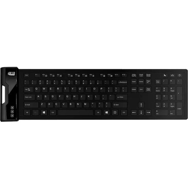 ADESSO Adesso SlimTouch 232 Antimicrobial Waterproof Flex Keyboard (Full Size) - Cable Connectivity - USB Interface - 120 Key Multimedia, Internet, Email, Windows Key Hot Key(s) - Rugged - English (US) - QWE...  - AKB-232UB