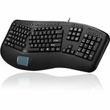 ADESSO Adesso Tru-Form Ergonomic Touchpad Keyboard - Cable Connectivity - USB Interface - 104 Key Play/Pause, Previous Track, Next Track, Volume Down, Volume Up, Mute, Eject, Home, Back, Forward, Refresh, .....  - AKB-450UB
