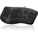 ADESSO Adesso Tru-Form Ergonomic Touchpad Keyboard - Cable Connectivity - USB Interface - 104 Key Play/Pause, Previous Track, Next Track, Volume Down, Volume Up, Mute, Eject, Home, Back, Forward, Refresh, .....  - AKB-450UB