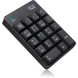 ADESSO Adesso Wireless Spill Resistant 18-Key Numeric Keypad - Wireless Connectivity - RF - 30 ft - 2.40 GHz - USB Interface - 18 Key - English (US) - Computer - Windows - Membrane Keyswitch - AAA Battery Si - WKB-6010UB