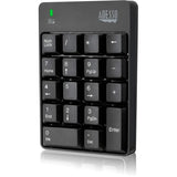 ADESSO Adesso Wireless Spill Resistant 18-Key Numeric Keypad - Wireless Connectivity - RF - 30 ft - 2.40 GHz - USB Interface - 18 Key - English (US) - Computer - Windows - Membrane Keyswitch - AAA Battery Si - WKB-6010UB