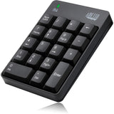 ADESSO Adesso Wireless Spill Resistant 18-Key Numeric Keypad - Wireless Connectivity - RF - 30 ft - 2.40 GHz - USB Interface - 18 Key - English (US) - Computer - Windows - Membrane Keyswitch - AAA Battery Si - WKB-6010UB