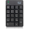 ADESSO Adesso Wireless Spill Resistant 18-Key Numeric Keypad - Wireless Connectivity - RF - 30 ft - 2.40 GHz - USB Interface - 18 Key - English (US) - Computer - Windows - Membrane Keyswitch - AAA Battery Si - WKB-6010UB