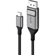 ALOGIC ALOGIC 1m Ultra USB-C (Male) to DP (Male) Cable - 4K @60Hz - 3.28 ft DisplayPort/USB A/V Cable for Notebook, Phone, Monitor, Projector, TV, Computer, Audio/Video Device, MacBook, iPad Pro, Desktop Com - ULCDP01-SGR