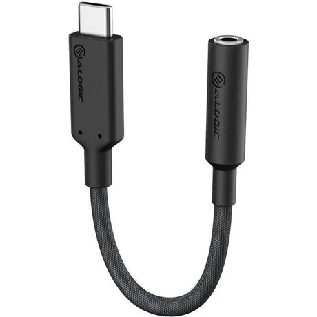 ALOGIC ALOGIC Elements PRO 10cm USB-C to 3.5mm Audio Adapter - Black - 3.94" Mini-phone/USB-C Audio Cable for Audio Device, Phone, Tablet, Headphone, Speaker, Amplifier, Mobile Phone, Notebook, Microphone -  - ELPC35A-BK