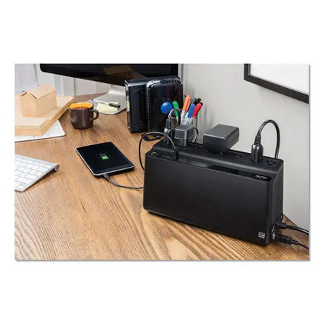 APC APC Back-UPS 600 VA Battery Backup System, 7 Outlets, 120 VA, 490 J - BE600M1