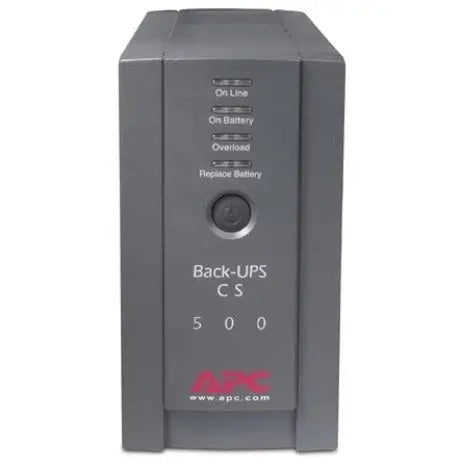 APC APC Back-UPS CS 500VA Tower UPS - 500VA/300W - 3 Minute Full Load - 3 x NEMA 5-15R - Battery Backup System, 3 x NEMA 5-15R - Surge-protected