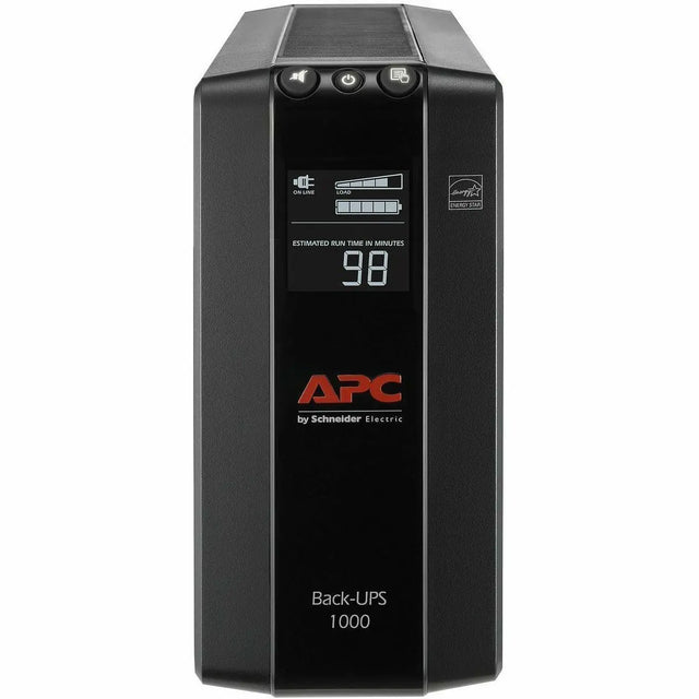 APC APC by Schneider Electric Back UPS Pro BX1000M, Compact Tower, 1000VA, AVR, LCD, 120V - Tower - AVR - 12 Hour Recharge - 4.30 Minute Stand-by - 120 V AC Input - 120 V AC Output - 8 x NEMA 5-15R - BX1000M