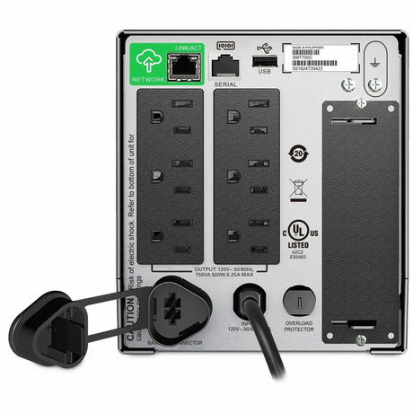 APC APC by Schneider Electric Smart-UPS 750VA LCD 120V with SmartConnect - Tower - 3 Hour Recharge - 5 Minute Stand-by - 120 V AC Input - 120 V AC Output - 6 x NEMA 5-15R - SMT750C