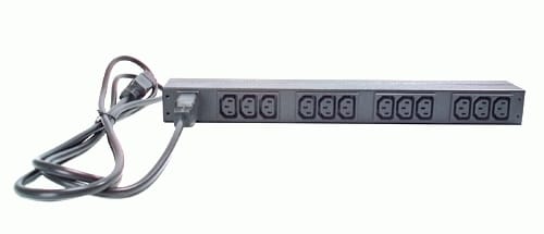 APC Power distribution unit(PDU) APC NetShelter Basic Rack PDU, 1U, 1PH, 3.7kW 230V 16A or 3.3kW 208V 16A, x12 C13 outlets, C20 cord - AP9565