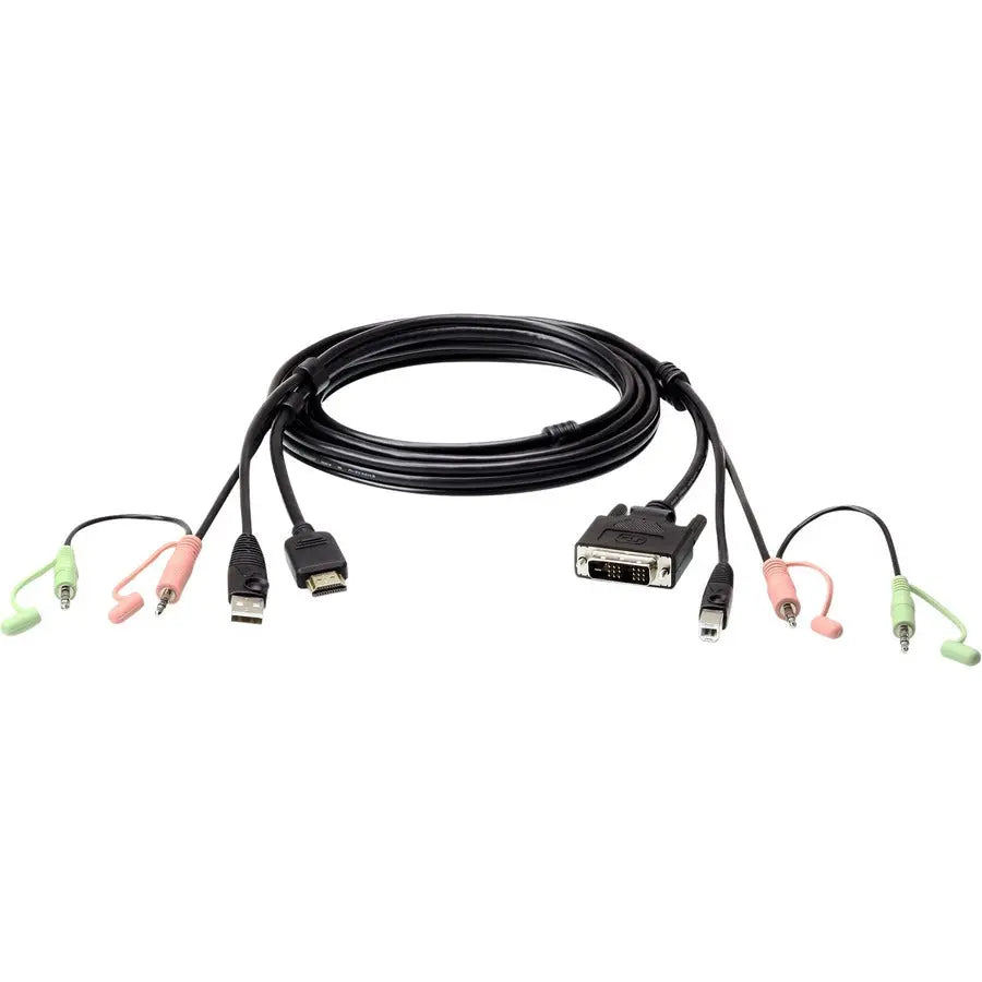 ATEN ATEN 1.8M USB HDMI to DVI-D KVM Cable with Audio - 5.91 ft DVI-D/HDMI/Mini-phone/USB KVM Cable for KVM Switch, Audio/Video Device - First End: 1 x HDMI Digital Audio/Video - Male, 1 x USB Type A - Mal - 2L7D02DH