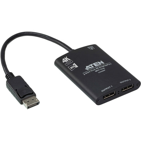 ATEN ATEN 2-Port True 4K DisplayPort MST Hub - 3840 × 2160 - DisplayPort - USB - Metal, Aluminum - VS92DP