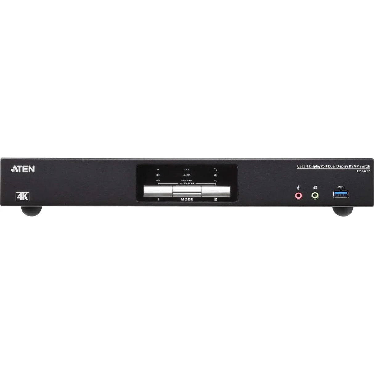 ATEN ATEN 2-Port USB 3.0 4K DisplayPort Dual Display KVMP Switch-TAA Compliant - 2 Computer(s) - 1 Local User(s) - 4096 x 2160 - 1 x Network (RJ-45) - 6 x USB - Rack-mountable - 6 x DisplayPort - CS1942DP