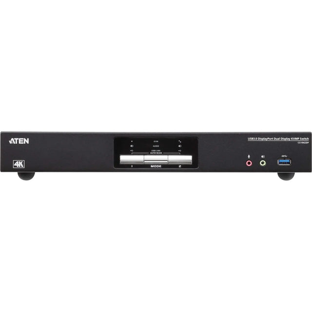 ATEN ATEN 2-Port USB 3.0 4K DisplayPort Dual Display KVMP Switch-TAA Compliant - 2 Computer(s) - 1 Local User(s) - 4096 x 2160 - 1 x Network (RJ-45) - 6 x USB - Rack-mountable - 6 x DisplayPort - CS1942DP