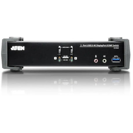 ATEN ATEN 2-Port USB 3.0 4K DisplayPort KVMP Switch-TAA Compliant - 2 Computer(s) - 1 Local User(s) - 4096 x 2160 - 6 x USB - 3 x DisplayPort - CS1922