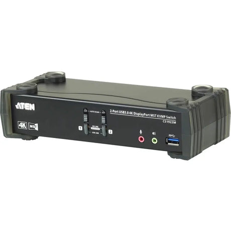 ATEN ATEN 2-Port USB 3.0 4K DisplayPort MST KVMP Switch (Cables Included)-TAA Compliant - 2 Computer(s) - 1 Local User(s) - 4096 x 2160 - 6 x USB - 1 x HDMI - Desktop - 3 x DisplayPort - CS1922M