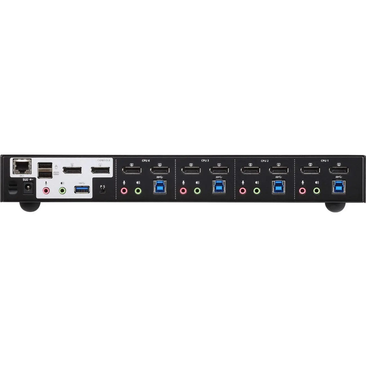 ATEN ATEN 4-Port USB 3.0 4K DisplayPort Dual Display KVMP Switch-TAA Compliant - 4 Computer(s) - 1 Local User(s) - 4096 x 2160 - 1 x Network (RJ-45) - 8 x USB - Desktop - 10 x DisplayPort - CS1944DP