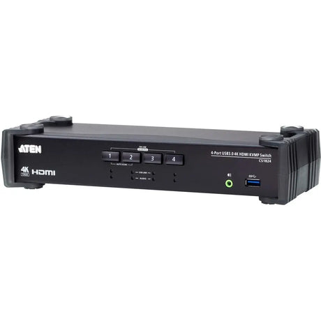 ATEN ATEN 4-Port USB 3.0 4K HDMI KVMP Switch - 4 Computer(s) - 1 Local User(s) - 4096 x 2160 - 7 x USB - 5 x HDMI - Desktop, Rack-mountable - CS1824