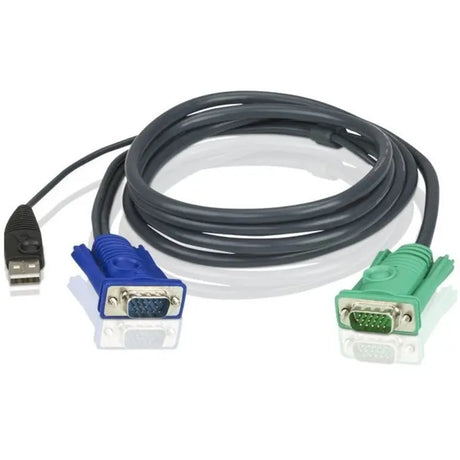 ATEN ATEN 6' USB KVM Cable - SPHD15 to VGA & USB A - PC Connector - HDB & USB Console Connector - 3in1 SPHD(Keyboard/Mouse/Video) Length: 6 feet (1.8m) - 2L5202U