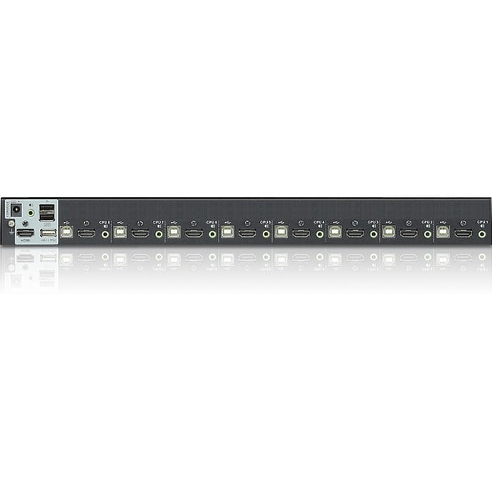 ATEN ATEN 8-Port USB HDMI KVM Switch-TAA Compliant - 8 Computer(s) - 1 Local User(s) - 1920 x 1200 - 1 x Network (RJ-45) - 12 x USB - 9 x HDMI - Rack-mountable - CS1798