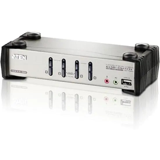 ATEN Aten CS1734B 4-Port USB KVMP Switch - 4 x 1 - 4 x HD-15 Keyboard/Mouse/Video - CS1734B