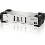 ATEN Aten CS1734B 4-Port USB KVMP Switch - 4 x 1 - 4 x HD-15 Keyboard/Mouse/Video - CS1734B