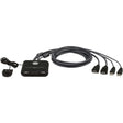 ATEN ATEN CS22HF 2-Port USB FHD HDMI Cable KVM Switch - 2 Computer(s) - 1 Local User(s) - 1920 x 1200 - 4 x USB - 3 x HDMI - Desktop