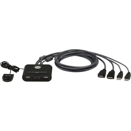 ATEN ATEN CS22HF 2-Port USB FHD HDMI Cable KVM Switch - 2 Computer(s) - 1 Local User(s) - 1920 x 1200 - 4 x USB - 3 x HDMI - Desktop