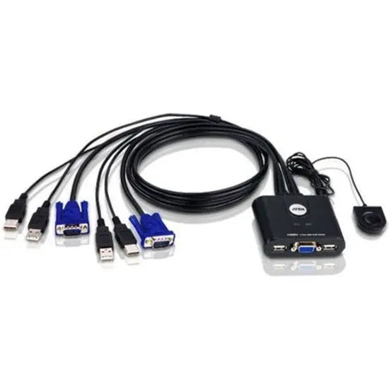 ATEN Aten CS22U 2-Port USB KVM Switch - 2 x 1 - 1 x Type A Mouse, 1 x Type A Keyboard, 2 x HD-15 Video - CS22U