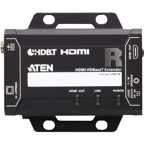 ATEN ATEN HDMI HDBaseT Receiver-TAA Compliant - 1 Output Device - 328.08 ft Range - 1 x Network (RJ-45) - 1 x HDMI Out - 4K - 4096 x 2160 - Twisted Pair - Category 6 - Rack-mountable - VE811R