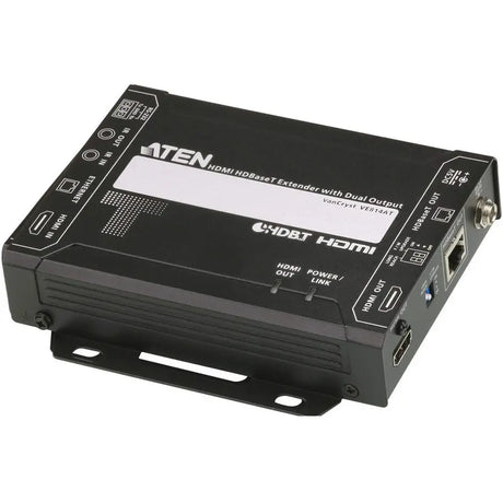 ATEN ATEN HDMI HDBaseT Transmitter with Dual Output (4K@100m) (HDBaseT Class A)-TAA Compliant - 1 Input Device - 492.13 ft Range - 1 x Network (RJ-45) - 1 x HDMI In - 1 x HDMI Out - 4K - 4096 x 2160 - Twis...  - VE814AT