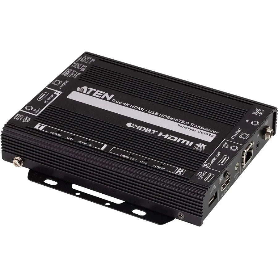 ATEN ATEN True 4K HDMI / USB HDBaseT 3.0 Transceiver - 1 Input Device - 1 Output Device - 16.40 ft Range - 2 x Network (RJ-45) - 2 x USB - 1 x HDMI In - 1 x HDMI Out - 4K UHD - 4096 x 2160 - Twisted Pair -...  - VE1843