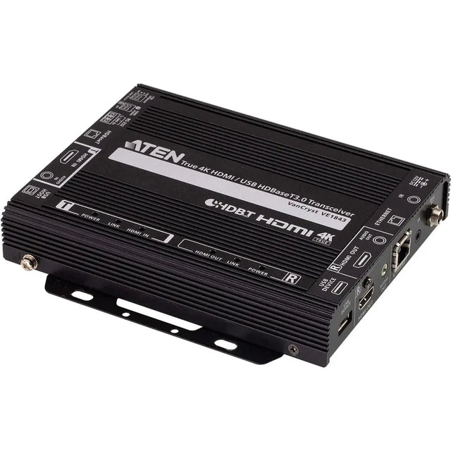 ATEN ATEN True 4K HDMI / USB HDBaseT 3.0 Transceiver - 1 Input Device - 1 Output Device - 16.40 ft Range - 2 x Network (RJ-45) - 2 x USB - 1 x HDMI In - 1 x HDMI Out - 4K UHD - 4096 x 2160 - Twisted Pair -...  - VE1843