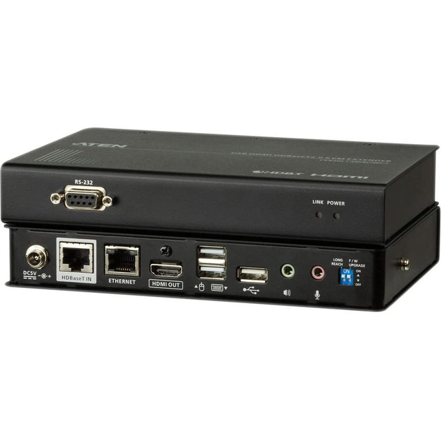 ATEN ATEN USB HDMI HDBaseT 2.0 KVM Extender (4K@100 m)-TAA Compliant - 492.13 ft Range - 4K - 4096 x 2160 Maximum Video Resolution - 4 x Network (RJ-45) - 4 x USB - 2 x HDMI - 5 V DC Input Voltage - Rack-m...  - CE820