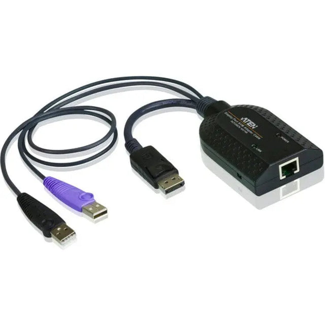 ATEN ATEN USB/RJ-45 KVM Cable-TAA Compliant - RJ-45/USB KVM Cable for Card Reader, KVM Switch, Keyboard/Mouse, Video Device - First End: 2 x Type A Male USB, First End: 1 x DisplayPort Male Digital Audio/V...  - KA7169